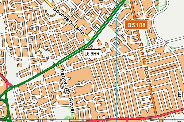 L6 9HR map - OS VectorMap District (Ordnance Survey)