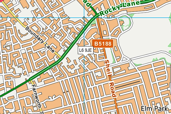 L6 9JE map - OS VectorMap District (Ordnance Survey)