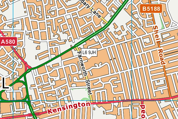 L6 9JH map - OS VectorMap District (Ordnance Survey)