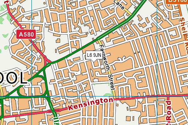 L6 9JN map - OS VectorMap District (Ordnance Survey)