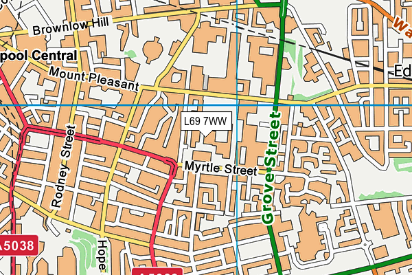 L69 7WW map - OS VectorMap District (Ordnance Survey)