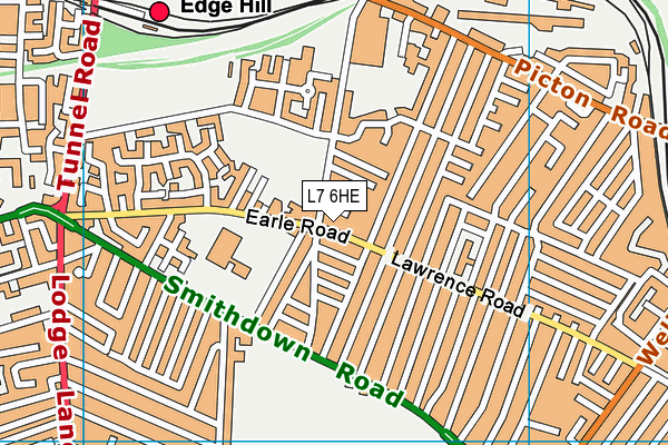St Hugh's Catholic Primary School map (L7 6HE) - OS VectorMap District (Ordnance Survey)