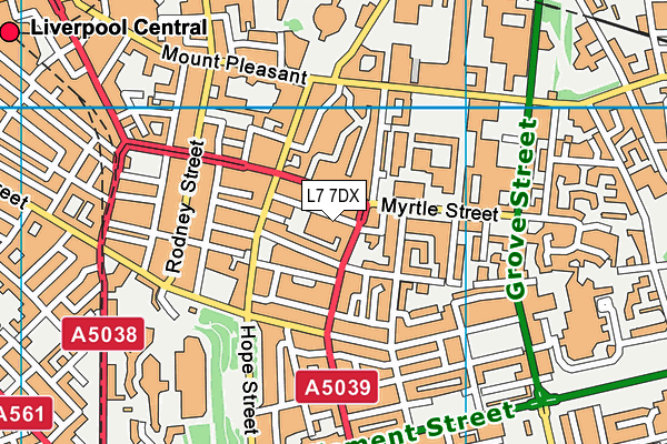 L7 7DX map - OS VectorMap District (Ordnance Survey)