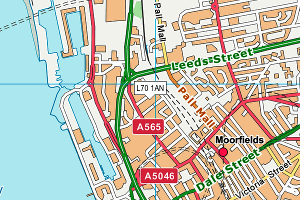 L70 1AN map - OS VectorMap District (Ordnance Survey)