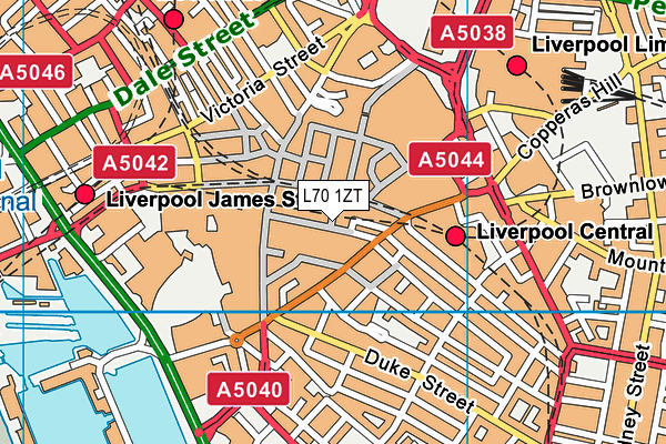 L70 1ZT map - OS VectorMap District (Ordnance Survey)