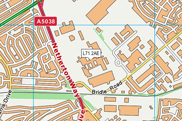 L71 2AE map - OS VectorMap District (Ordnance Survey)