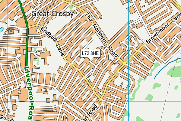 L72 8HE map - OS VectorMap District (Ordnance Survey)