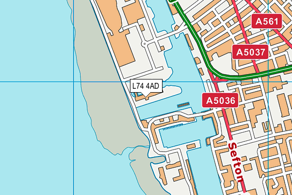 L74 4AD map - OS VectorMap District (Ordnance Survey)