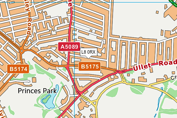 L8 0RX map - OS VectorMap District (Ordnance Survey)