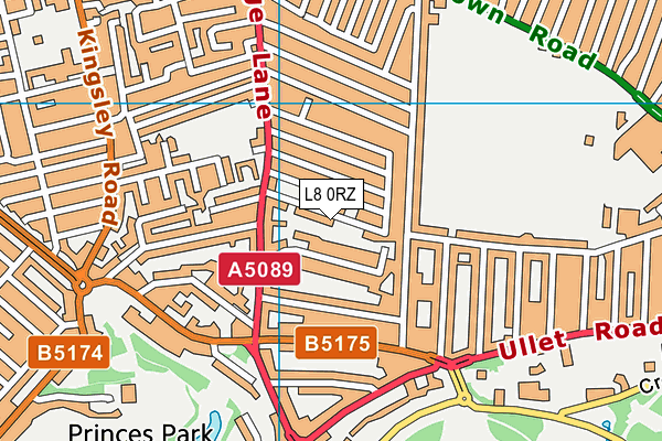 L8 0RZ map - OS VectorMap District (Ordnance Survey)