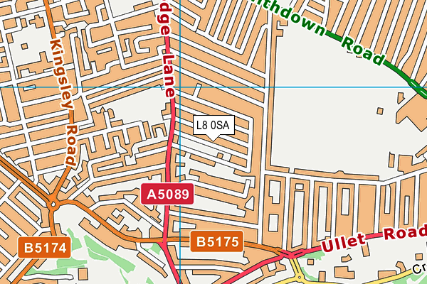 L8 0SA map - OS VectorMap District (Ordnance Survey)