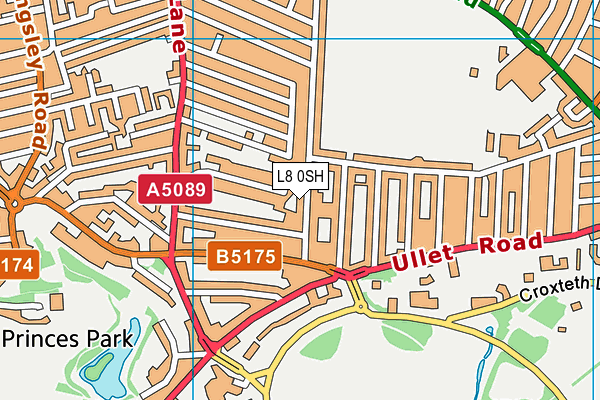 L8 0SH map - OS VectorMap District (Ordnance Survey)