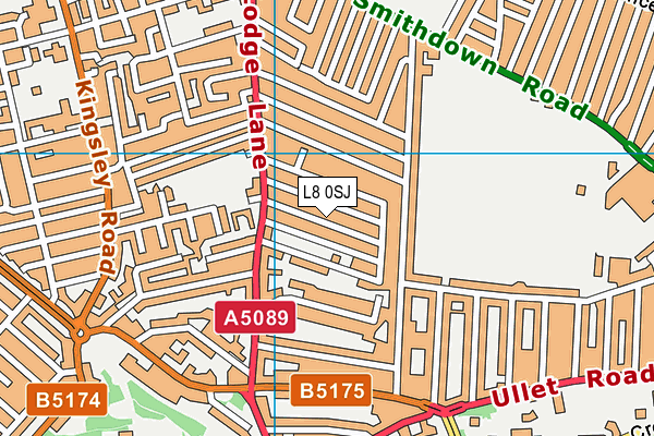 L8 0SJ map - OS VectorMap District (Ordnance Survey)