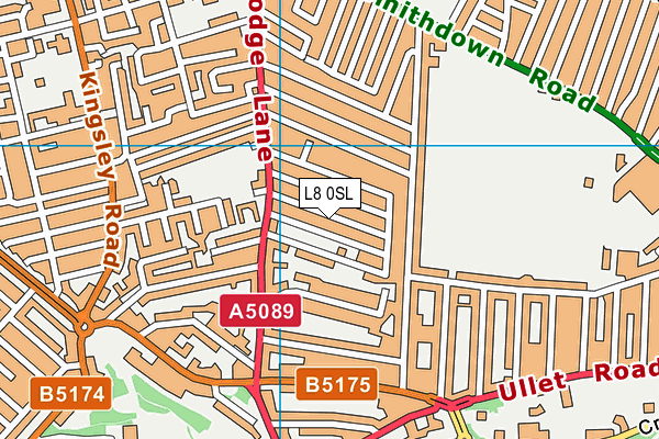 L8 0SL map - OS VectorMap District (Ordnance Survey)