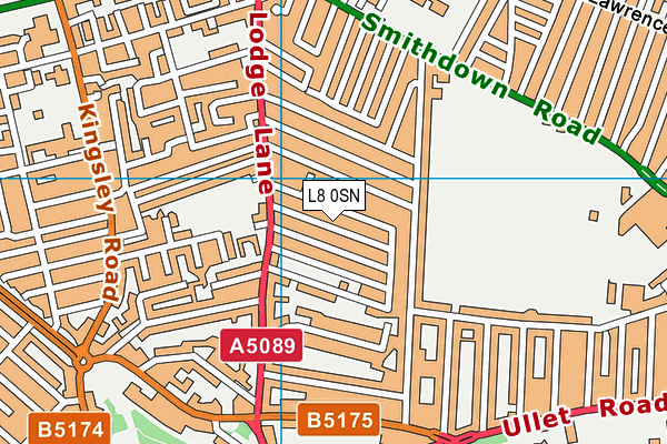 L8 0SN map - OS VectorMap District (Ordnance Survey)