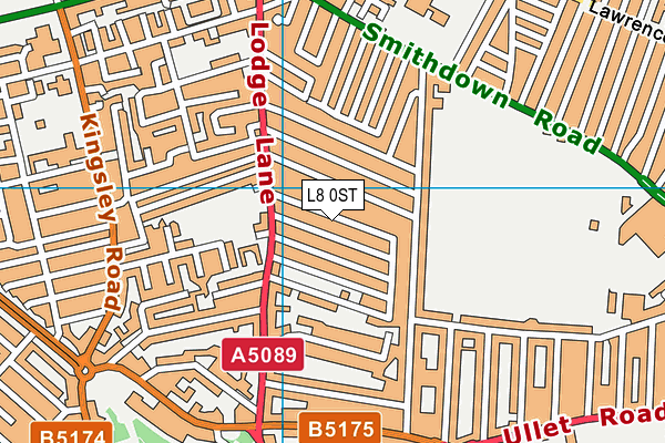 L8 0ST map - OS VectorMap District (Ordnance Survey)