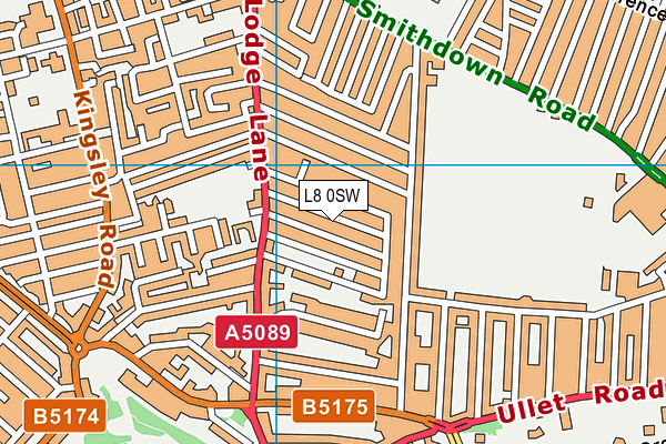 L8 0SW map - OS VectorMap District (Ordnance Survey)