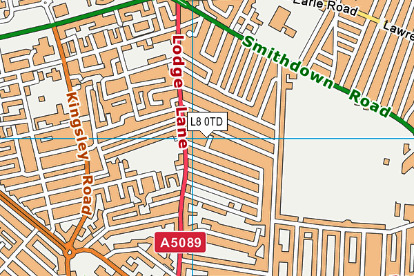 L8 0TD map - OS VectorMap District (Ordnance Survey)