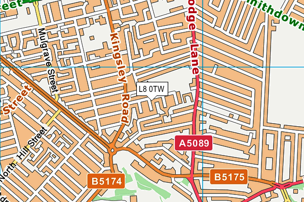 L8 0TW map - OS VectorMap District (Ordnance Survey)