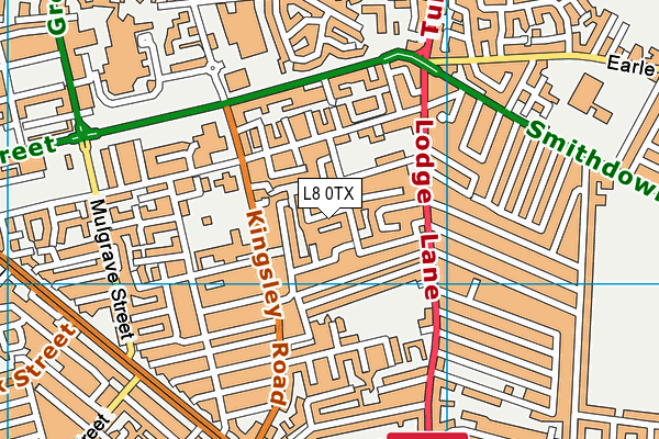 L8 0TX map - OS VectorMap District (Ordnance Survey)