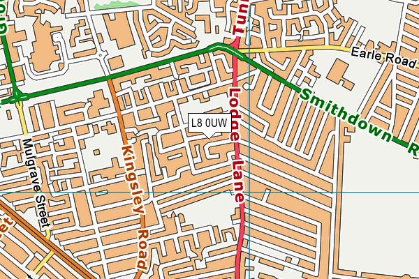 L8 0UW map - OS VectorMap District (Ordnance Survey)