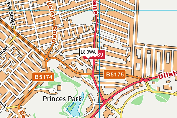 L8 0WA map - OS VectorMap District (Ordnance Survey)