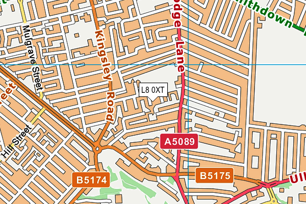 L8 0XT map - OS VectorMap District (Ordnance Survey)