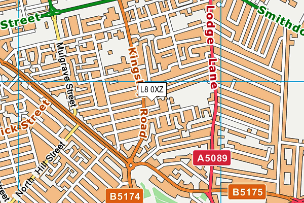 L8 0XZ map - OS VectorMap District (Ordnance Survey)
