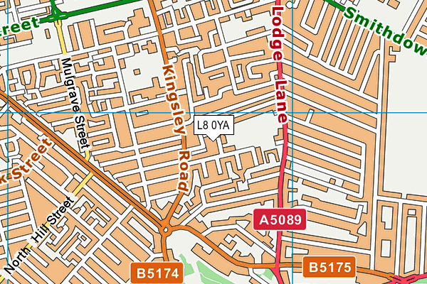 L8 0YA map - OS VectorMap District (Ordnance Survey)