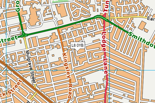 L8 0YB map - OS VectorMap District (Ordnance Survey)