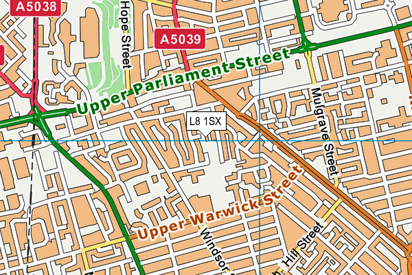 L8 1SX map - OS VectorMap District (Ordnance Survey)