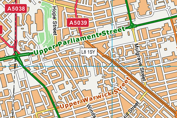 L8 1SY map - OS VectorMap District (Ordnance Survey)