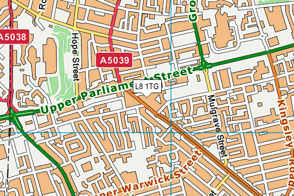 L8 1TG map - OS VectorMap District (Ordnance Survey)