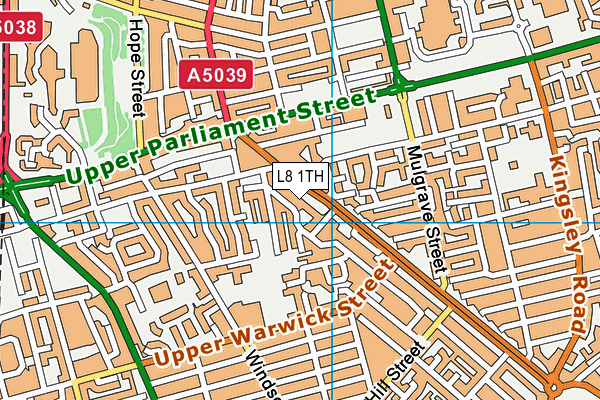 L8 1TH map - OS VectorMap District (Ordnance Survey)