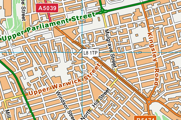 L8 1TP map - OS VectorMap District (Ordnance Survey)