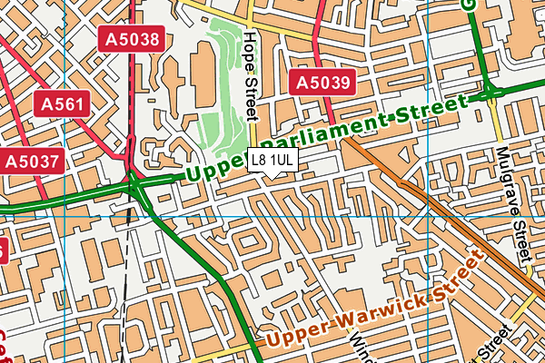 L8 1UL map - OS VectorMap District (Ordnance Survey)