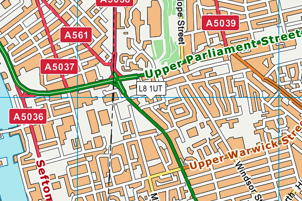 L8 1UT map - OS VectorMap District (Ordnance Survey)