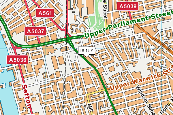 L8 1UY map - OS VectorMap District (Ordnance Survey)