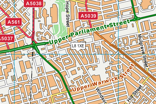 L8 1XE map - OS VectorMap District (Ordnance Survey)