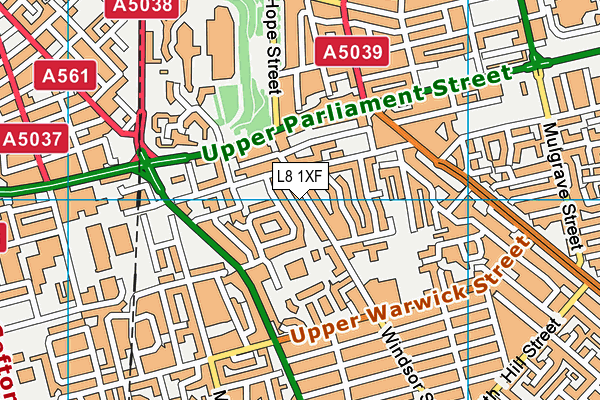 L8 1XF map - OS VectorMap District (Ordnance Survey)