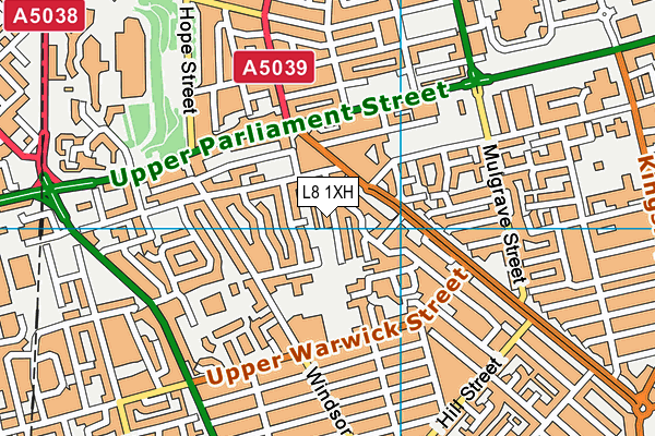 L8 1XH map - OS VectorMap District (Ordnance Survey)