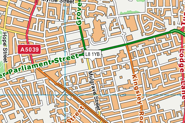 L8 1YB map - OS VectorMap District (Ordnance Survey)