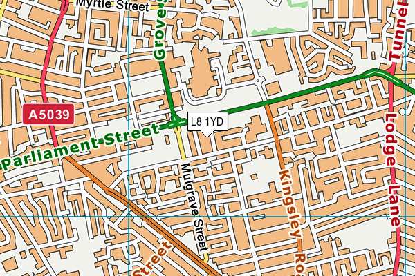 L8 1YD map - OS VectorMap District (Ordnance Survey)