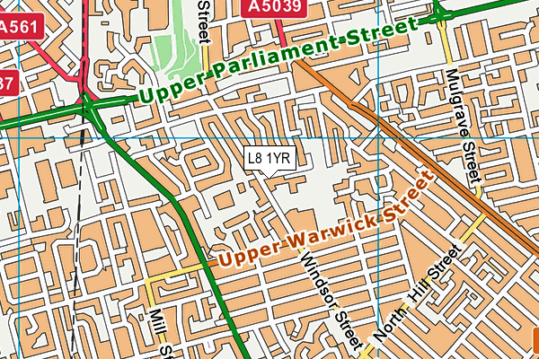 L8 1YR map - OS VectorMap District (Ordnance Survey)
