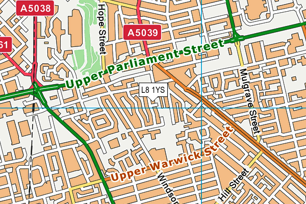 L8 1YS map - OS VectorMap District (Ordnance Survey)