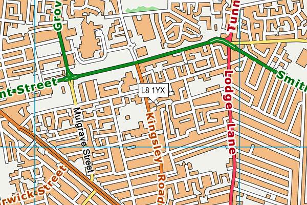 L8 1YX map - OS VectorMap District (Ordnance Survey)