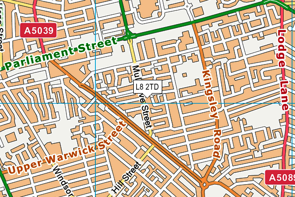 L8 2TD map - OS VectorMap District (Ordnance Survey)