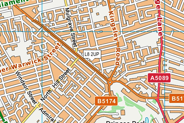 L8 2UP map - OS VectorMap District (Ordnance Survey)
