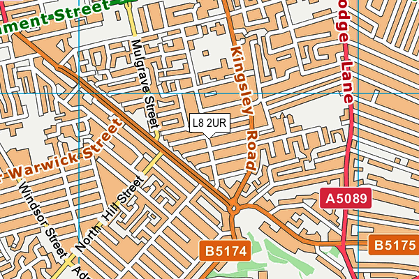 L8 2UR map - OS VectorMap District (Ordnance Survey)