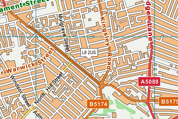 L8 2US map - OS VectorMap District (Ordnance Survey)